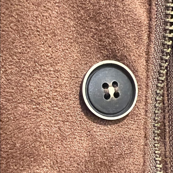 Men's Brown Suede Jacket with Shearling Collar - Picture 3 of 3